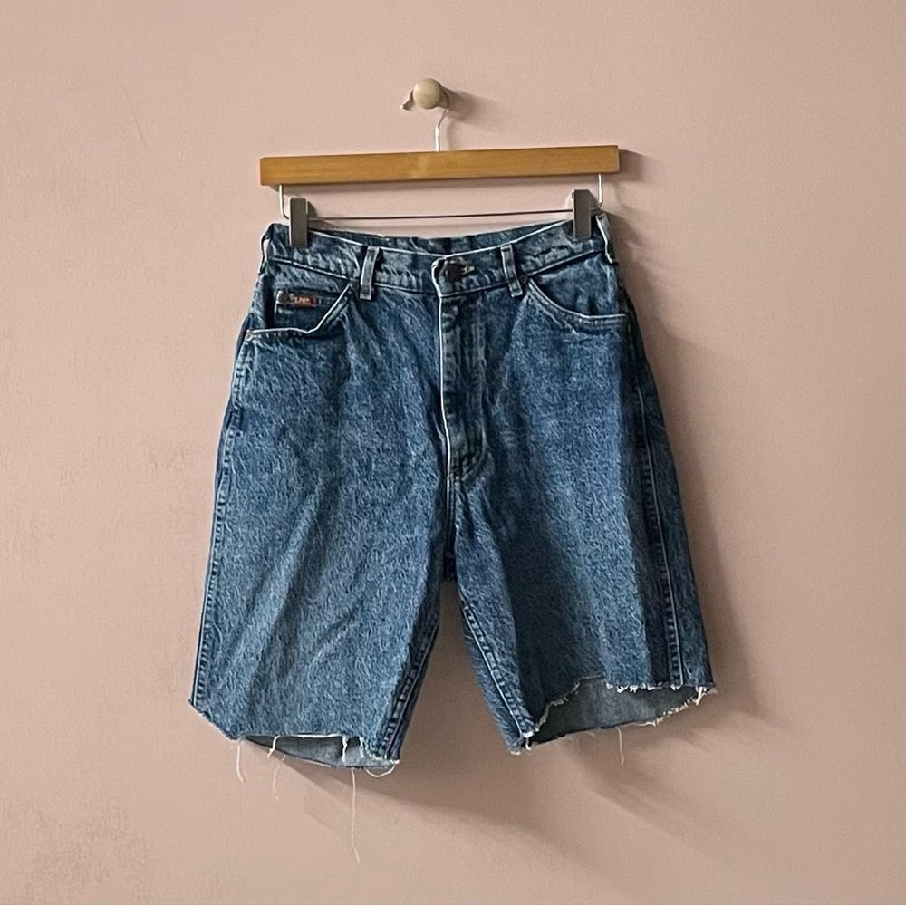 Vintage Lee Riders Dark Medium Wash Denim Cut Off Shorts Size 10 Petite GUC